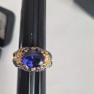 Elegant Gold and Blue Gemstone Ring